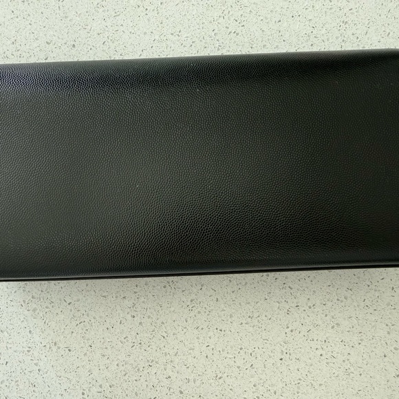 Yves Saint Laurent Black Clutch with Gold Logo - Picture 2 of 4